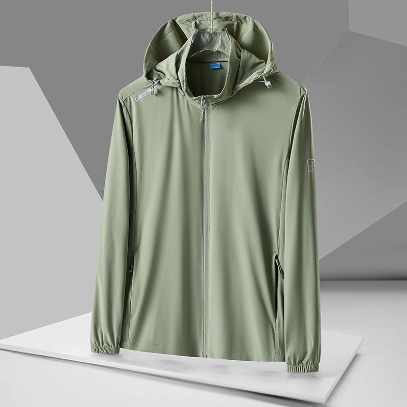 1011 Summer New Sunscreen Clothing Men's Ultra-thin and Breathable Outdoor Ice Silk Sunscreen Clothing Thin Skin Clothing Trendy Brand Jacket