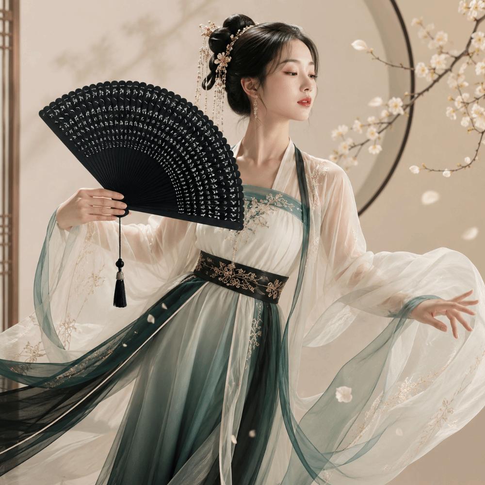 Creative Elegant Folding Bamboo Fan Portable Antique Retro Hand Fan Handmade Lightweight Women's Folding Fan Photography Props