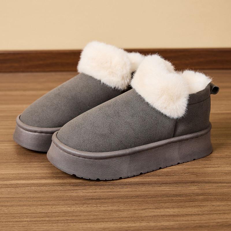 Cross-border New Warm Home Cotton Shoes Autumn and Winter Indoor Home Non-slip Cotton Slippers Outer Thick-soled Plush Short Boots