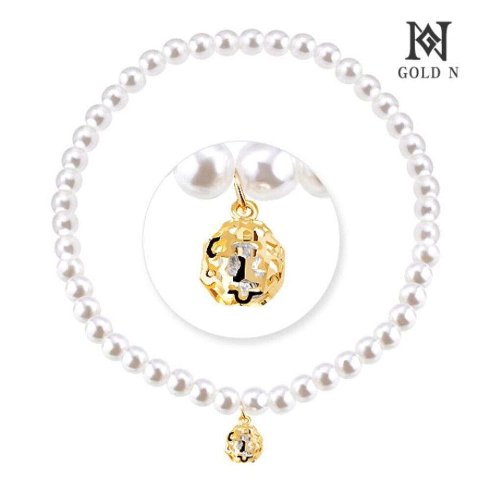 [Gold N] 14K Remiel Pearl Cubic Ball Bracelet Small