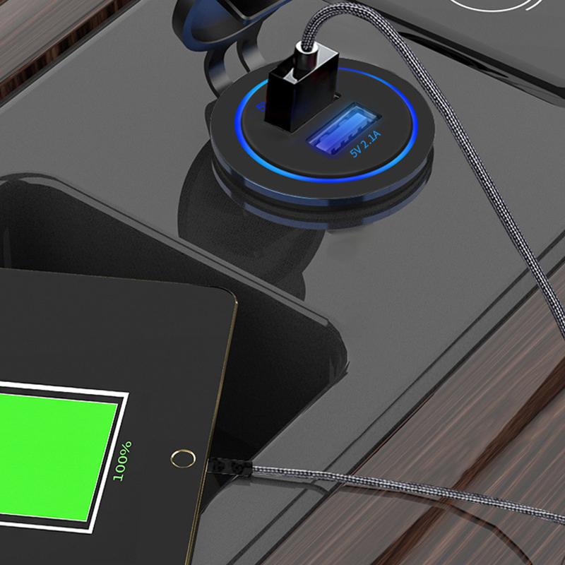 1Pcs 5V 2.1A/1A Car Charger Waterproof Port Socket Cigarette Lighter 12V/24V Dual Usb Outlet Replacement For Rv Camper Accessory