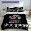 3-teiliges personalisiertes Linkin Park Set, Enthält 1 Bettbezug und 2 Kissenbezüge, Ganzjahres-Schlafzimmerdekoration
