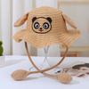 Rabbit Hat Children'S Straw Hat Summer Sun Protection Visor Hat Ear Moving Hat Cute Panda Airbag Hat