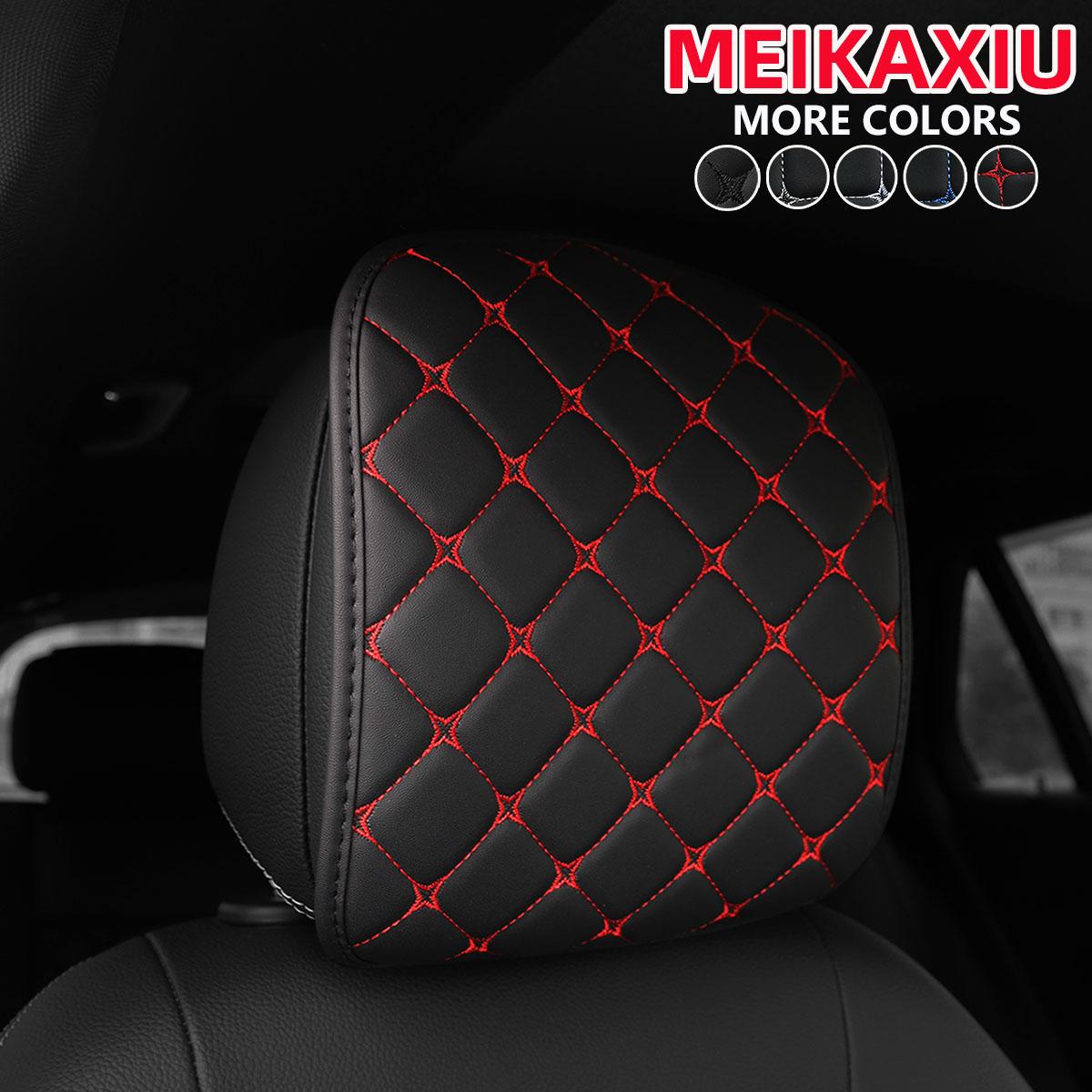 

1 leather stereoscopic embroidered car head hat with headrest and headrest with headrest for car upholstery can be separated