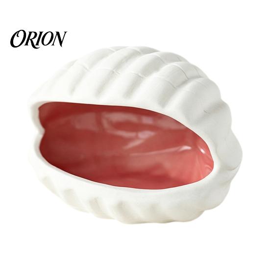 Smooth Glazed Ceramic Ocean Theme Jewelry Tray for Vanity Rings Earrings Necklaces, Decorative Exquisite Gift Women Shell/Conch Trinket Dish, Creative