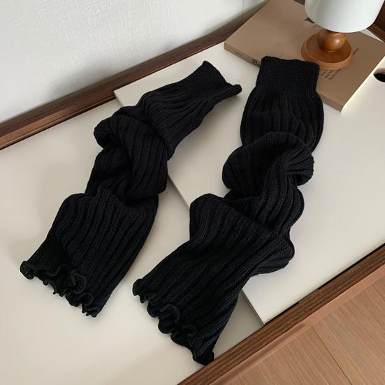 Knitted Scalloped Leg Warmers Women Cute Ribbed Scrunch Slouch Leg Warmers Retro Warm Winter Leg Sleeves for Party Dating Wear