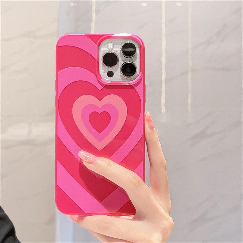 

Чехол для телефона INS Sweet Love Heart для iPhone 14 13 12 11 Pro Max Mini XS X XR 7 8 Plus SE 3, мягкий силиконовый защитный чехол-бампер iPhone XR розовый