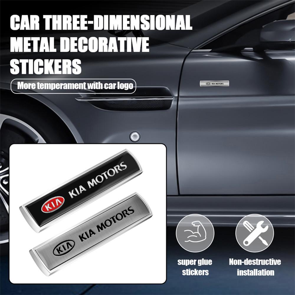 VKDF5 Car Styling 3D Metal Alloy Car Body Fender Side Window Emblem Stickers For KIA Rio Forte K5 K3 Niro Sorento Stinger Sportage