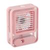 Desk Misting Fan 3 Speed USB Charging Quiet Table Water Mist Spray Fan with Night Light for Bedroom Office Travel Pink
