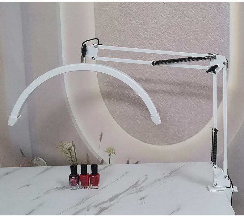 16" Half-Moon U-Shaped LED Clip-On Stand: Eye Protection & Permanent Makeup Fill Light.