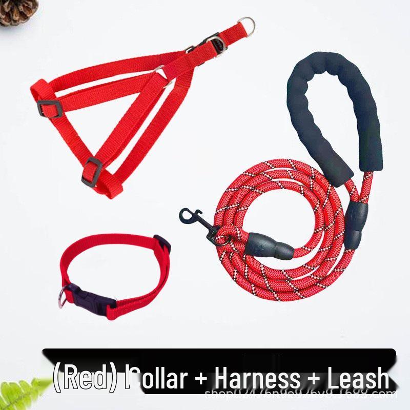Reflective Adjustable Harness and Leash for Medium to Large Dogs - Outdoor Pet Supplies