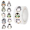 500 Pictures/roll Roll Sticker Tape Cartoon Penguin Sticker Handbook Material Decorative Envelope Mouth