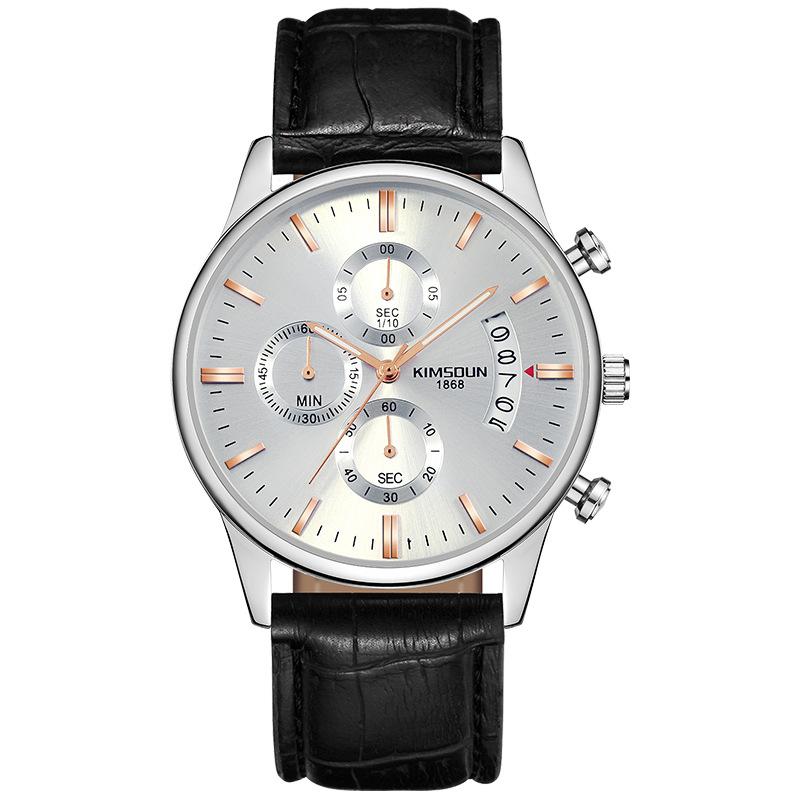 KIMSDUN Uhr Herren Top Marke Luxusuhr Herrenmode Netzarmband Sechs - Pixel Multifunktion Wasserdicht Kalender Quarz Tisch Studenten