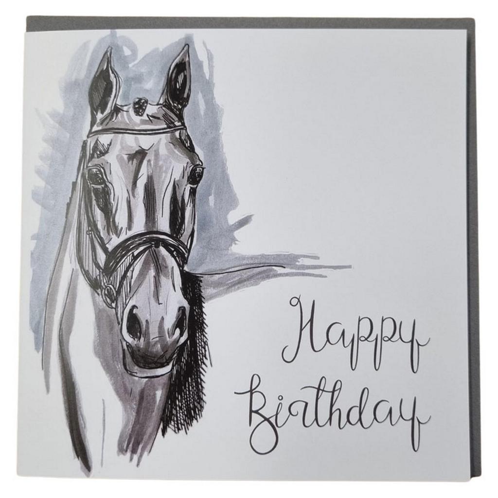 Gubblecote Dressage Horse Watercolor Greetings Card