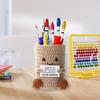 1ks Kreativní Pozitivní Držák na tužky Háčkovaný Roztomilý Držák na tužky Nádoba na štětce na make-up Ručně vyrobený Stolní Organizér Kancelář Domácí Dekorace