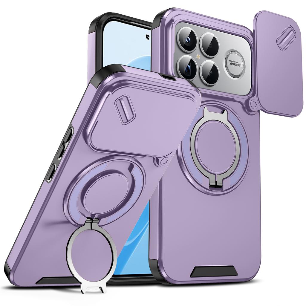 For Xiaomi Poco F8 Ultra Case Poco F8 Pro Cover F8Ultra Magnetic Ring Armor Slide Camera Lens Case Magsafe Wireless Charge Cover