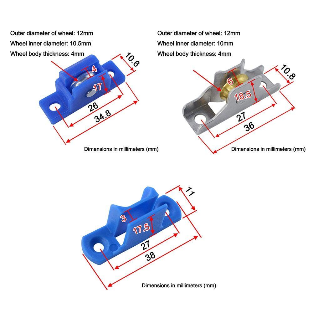2pcs Professional Aluminum Alloy Screen Roller Kit 11mm Durable Screen Door Pulleys Replacement Parts Mute Wheel Window Screen