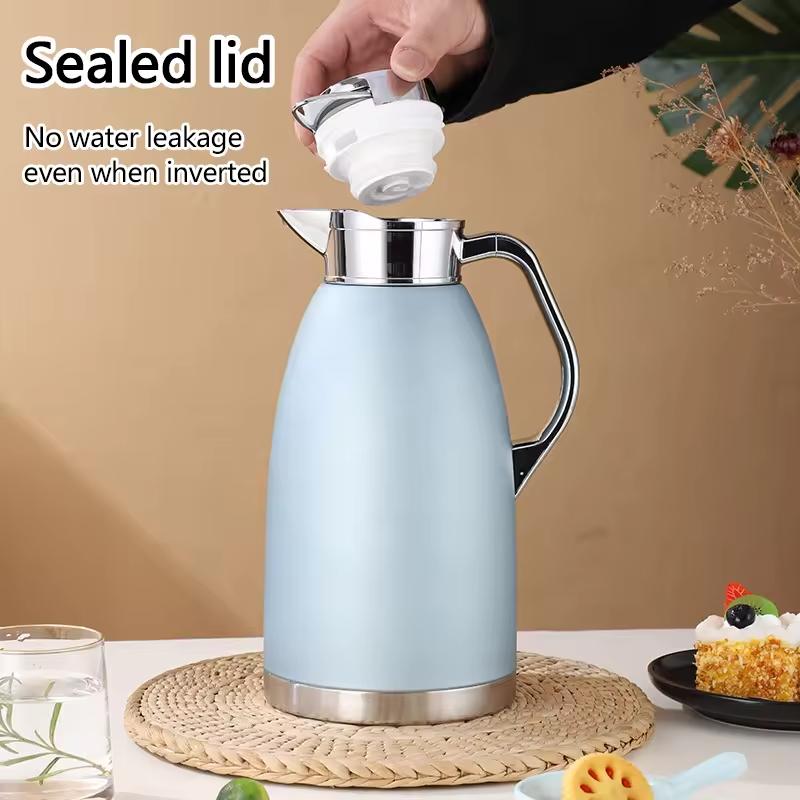 304 Large Capacity Thermal Insulation Double-layer Stainless Steel Vacuum Coffee Pot with Tea Water Separation