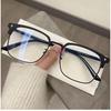 Pochromic Anti Radiation Blue Light Eyeglasses Square Metal Frame Computer Glasses for Women Men Replaceable Lens