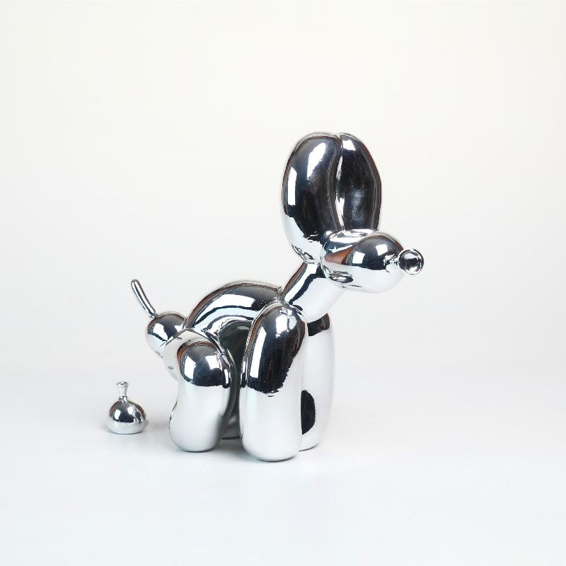 Poop Dog Animal Statue, Shiny Balloon Poop Dog Art Sculpture, Home Decorative Craftwork, Copper Sculpture