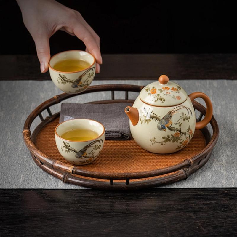 Handgjord Lila Lera Xishi Tekanna – Kinesisk Yixing Zisha Tekanna med Kulhålsfilter för Gongfu Te & Presentuppsättning