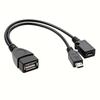2-in-1 OTG USB To Micro USB Splitter Adapter for Fire Stick 4K/Fire TV, Android Phone/Tablet, Durable Tech Accessories