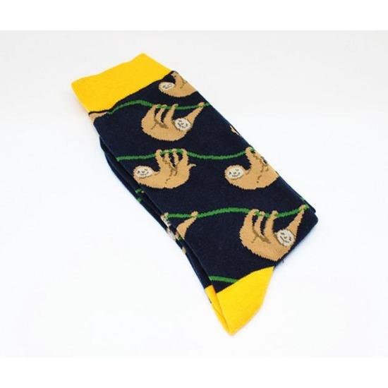 Harajuku Happy Men Socks Funny Mens Sloth Sock Women Animal Fox Chili Moustache Sloths Novelty Sock Combed Cotton Funny Socks