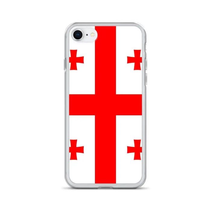 Coque iPhone - Géorgie - SE 2020 - Souple - Multicolore - Design Drapeau