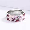 Elegant Rings for Women Pink Peach Ring Fashion Wedding Party Jewelry Classic Flower Handmade Enamel Ring Wedding Ring