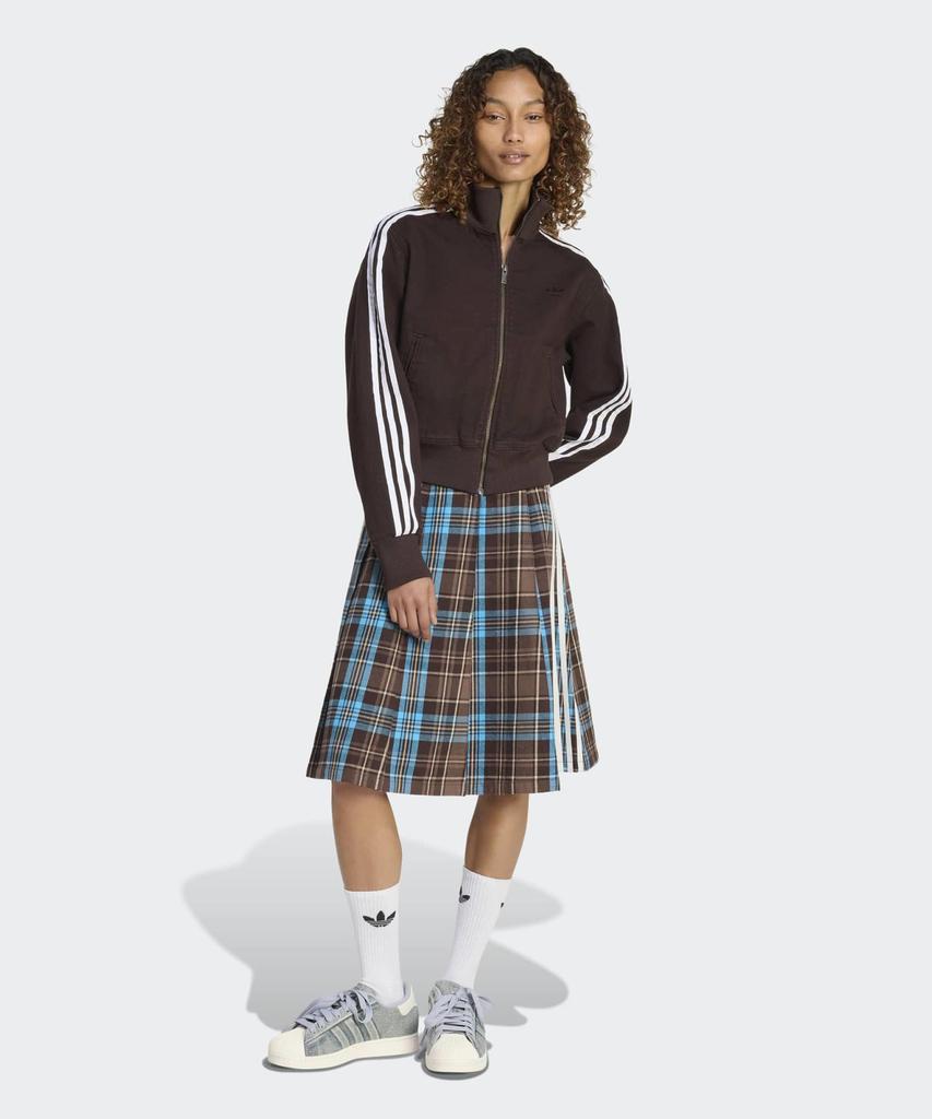 ADIDAS Pleated Check Skirt - Brown:Blue / Kw4529