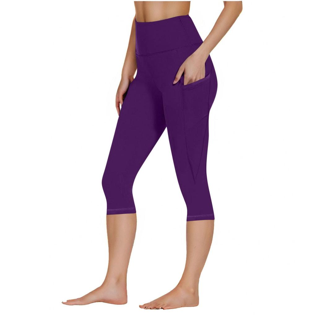 Women's Yoga Capris with Pockets - Color 7/8 Length Athletic Pants for Workout, Yoga, Gym, Casual Wear