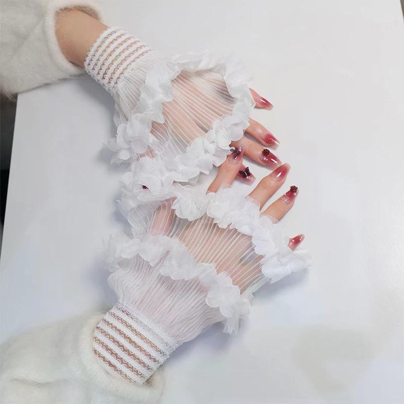 Nail Photo Equipment Short Mesh Wrist Fake Sleeves Manicure Decorative False Cuff Tulle Item Nail Art Take Picture Background