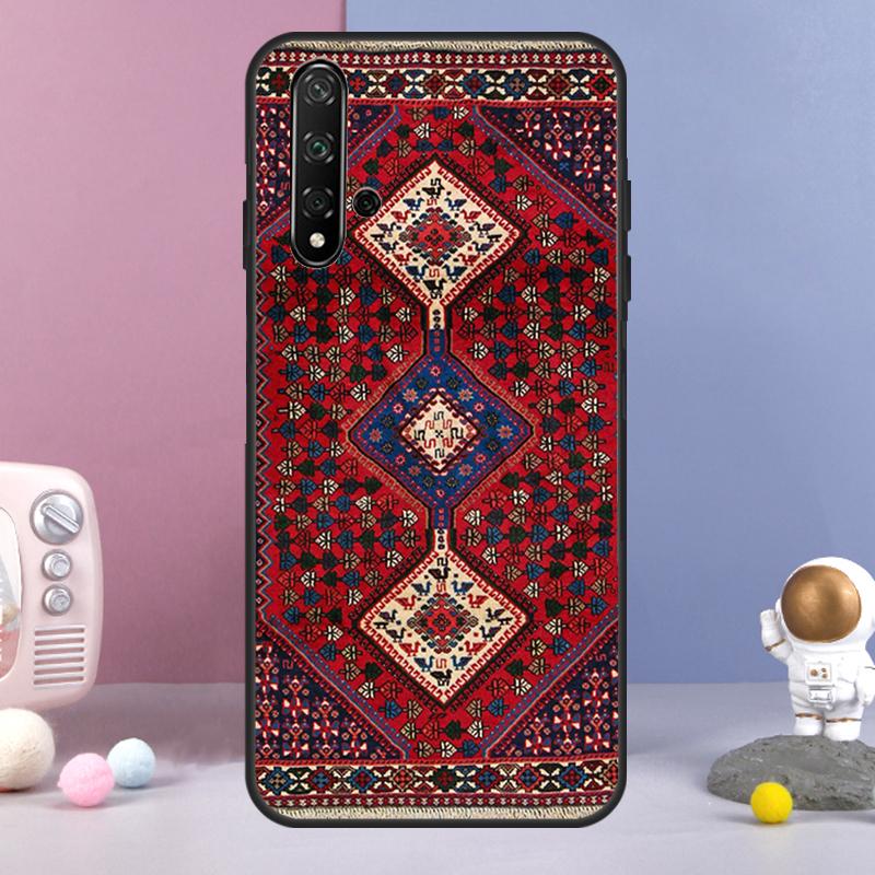 Persian Carpet Floral Pattern For Huawei Nova 12i 12s 11i 8i 7i 9 10 SE Y60 Y61 Y70 Y72 Y73 Y90 Y91 P20 P30 P40 Lite Case