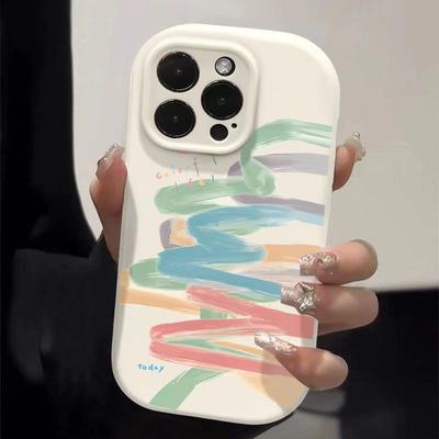 Rainbow Doodle Ist Geeignet für Apple 16pro, Cartoon 15promax Handyhülle 14plus Kreativ 13 Matt für 12 Minuten