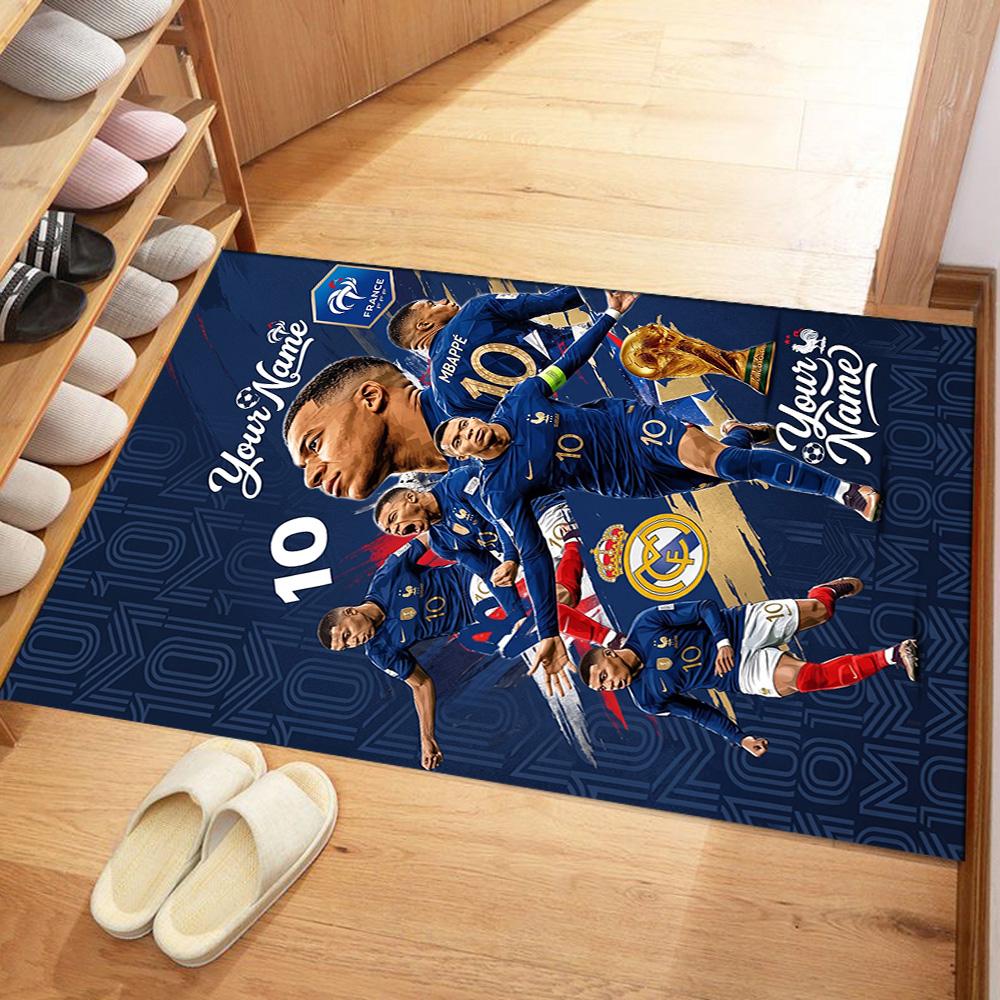 Mbappe Customize Your Name Floor Rug Office Rug Perfect For Game Room Balcony Playrooms Hallway Antislip Carpet Decorate Offices