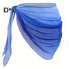 Beach Sheer Cover Up Skirt Gradient Color Chiffon Bikini Wrap Versatile Scarf Swimwear Shawl Sunscreen Cover Up