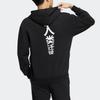 adidas NEO Men's Black Multi-Color Print Crossover Casual Hooded Sweatshirt HT8815