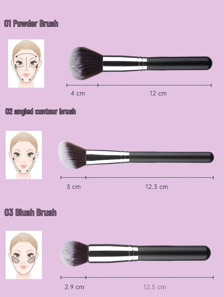 15dílná sada štětců na make-up s dřevěnou rukojetí a úložnou taškou: Zahrnuje štětce na oční stíny a korektor