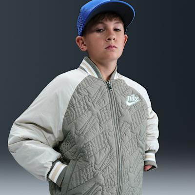 Nike Jacket College Style Quilted Jacket For Big Children Kids XS