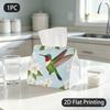 1pc Tissue Box, Flat Art Hummingbird Blossom Fresh Joy Pattern, 2D Flat Printing, Multi-Use, Folds Flat, Tissue Pouch, for Desk Use