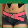 New Kpop Punk Style Pu Leather Belt With Rhinestone Studs For Casual Streetwear