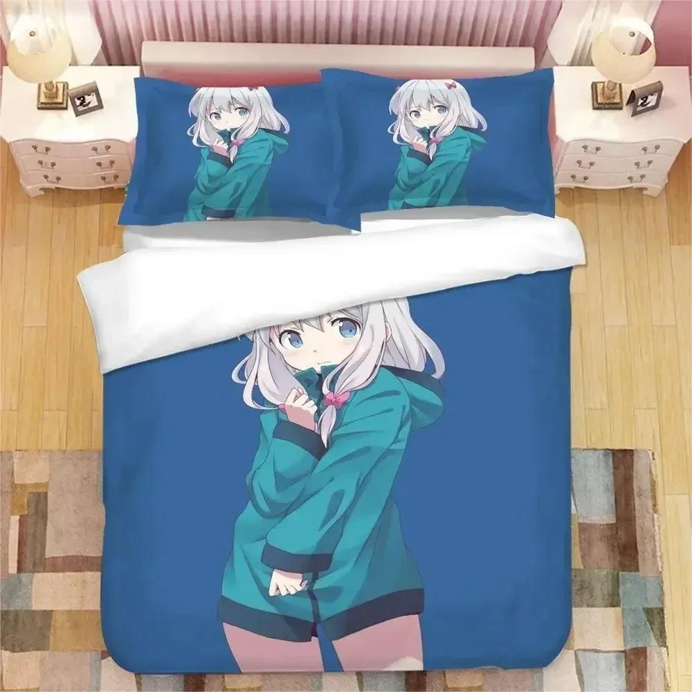 Mädchen Izumi Sagiri Bettwäsche-Set Bedrucktes Bettset mit Kissenbezug Bettbezug Weich Queen King Size Bettwäsche Heim Bettwäsche