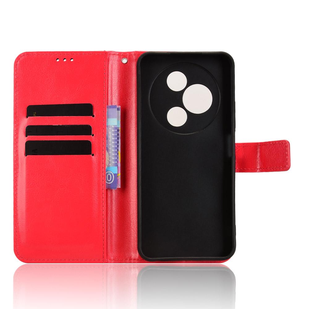 Für TCL 605 4G/60 SE Hülle Crazy Horse Textur PU Leder Handy Brieftaschenhülle mit Handschlaufe