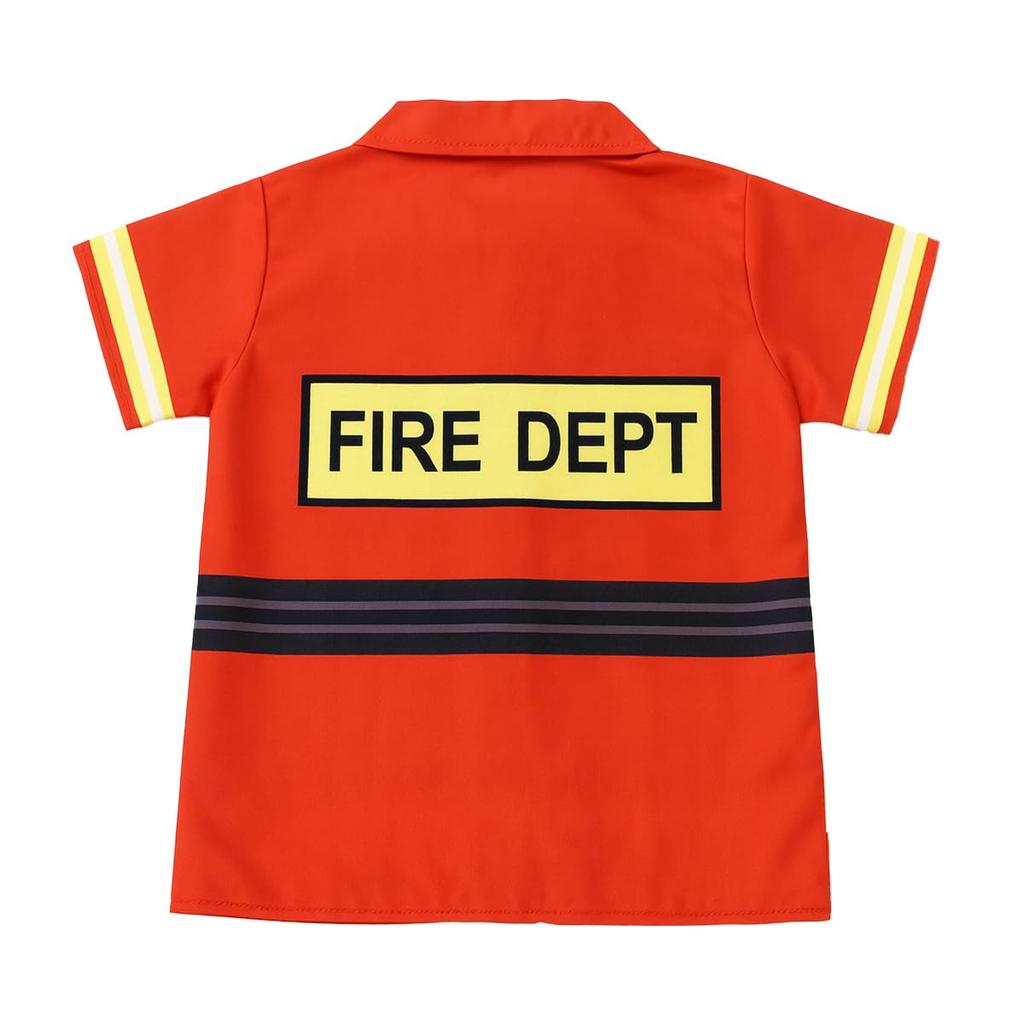 [monoii] Pretend Play Firefighter Cosplay Costume for Kids, Halloween Costume, Small