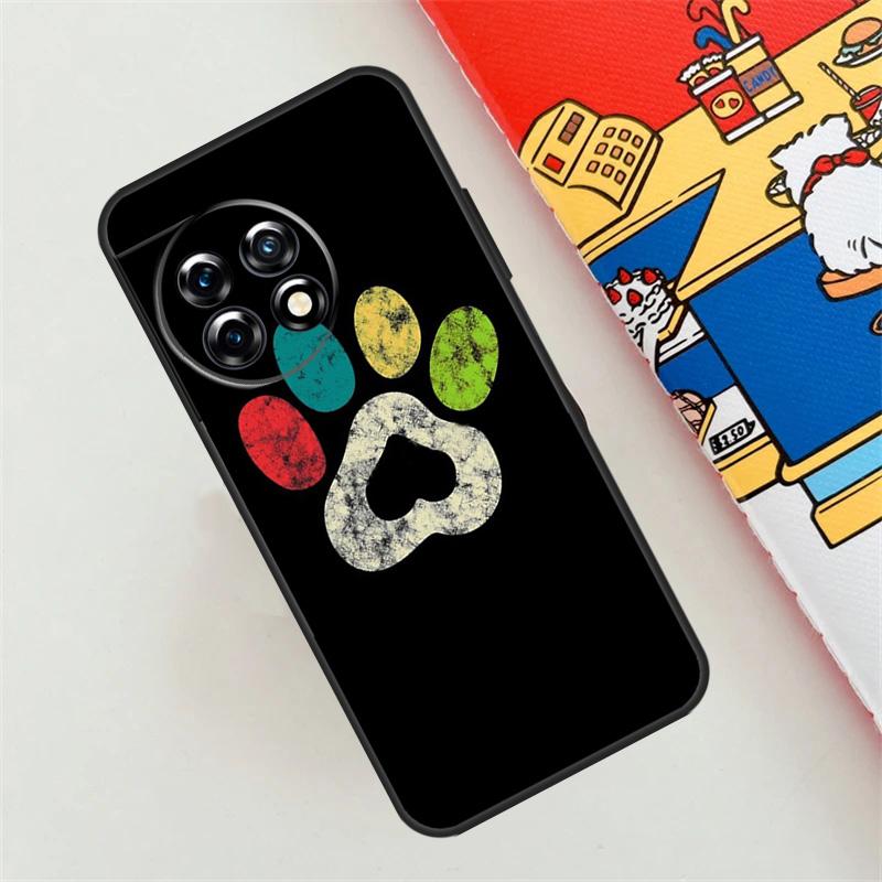 Etui z kolorowym wzorem łapy psa dla OnePlus 11 12 8 9 10 Pro 10R 9R 8T 10T 12R Nord N10 N20 N30 CE 4 3 2 Lite Pokrowiec