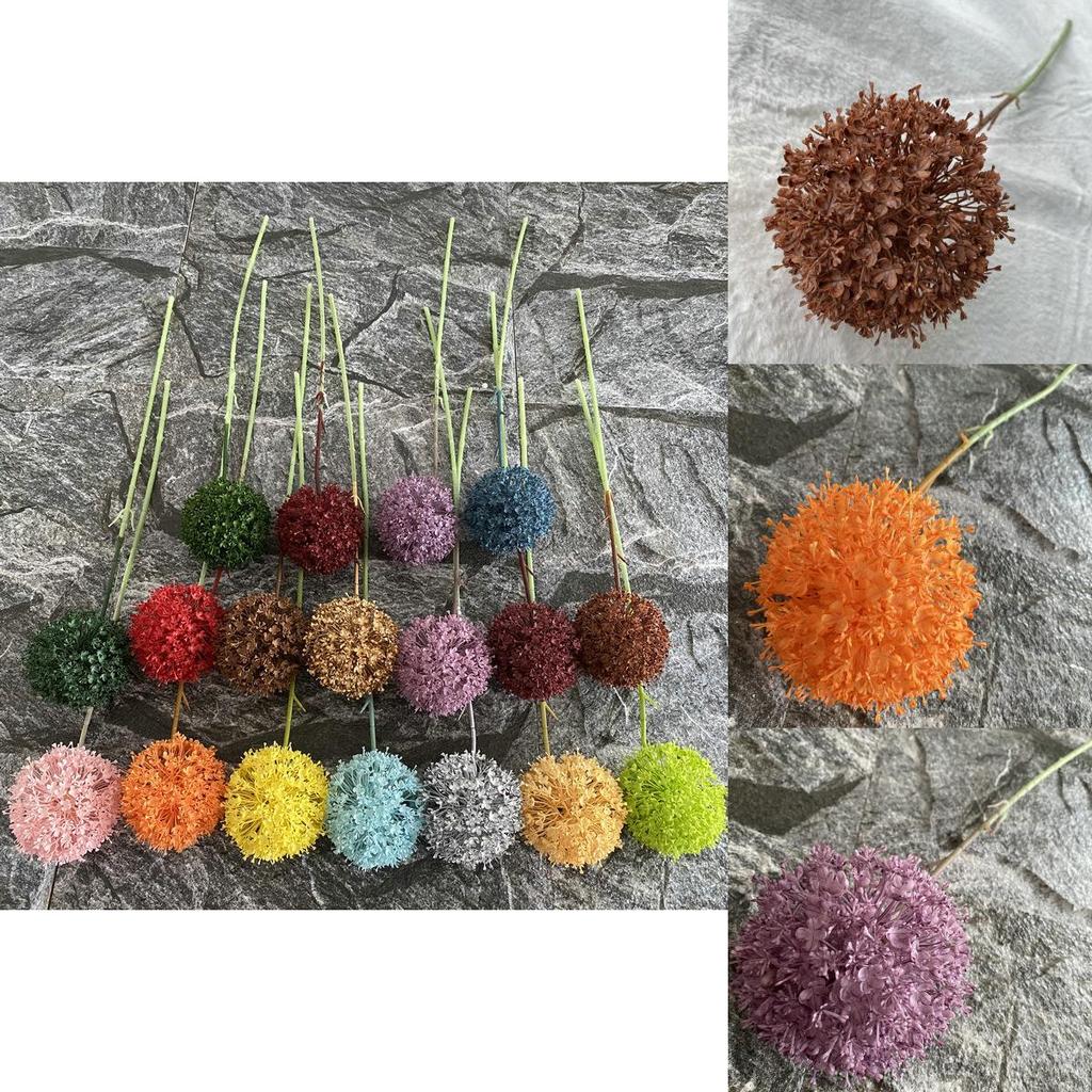Plastic Allium Giganteum Wedding Decoration With Large Leaf Ball For Home And Event Decor