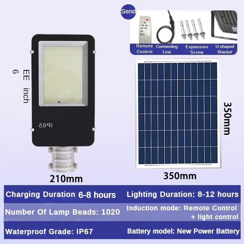 Die Cast Aluminum Lamp Body Solar Street Lamp Intelligent Integrated Road Light Highly Waterproof & High-capacity Lithium Battery Lighting Fixtures