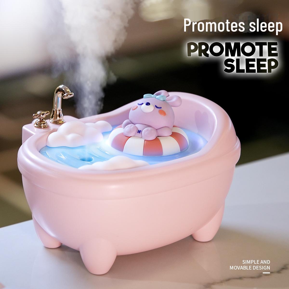 

Увлажнитель воздуха для домашнего животного: Красочная атмосфера, свет и деликатное распыление для увлажнения воздуха Bathtub Leisure Rabbit розовый