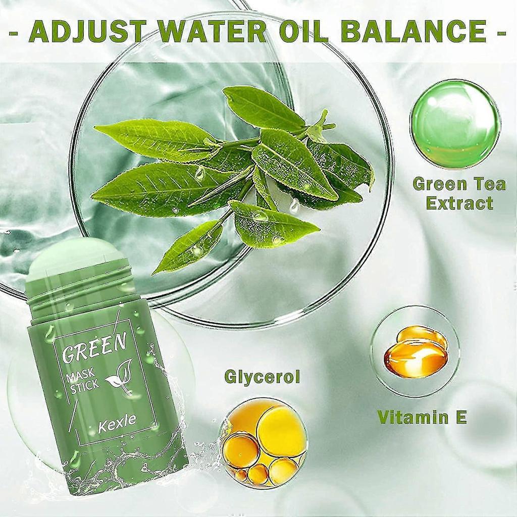 2 Pcs Green Tea Mask Stick Blackhead Remover Deep Cleansing Smearing Clay Moisturizes Oil Control Purifying Clay Mask Stick-Green Tea