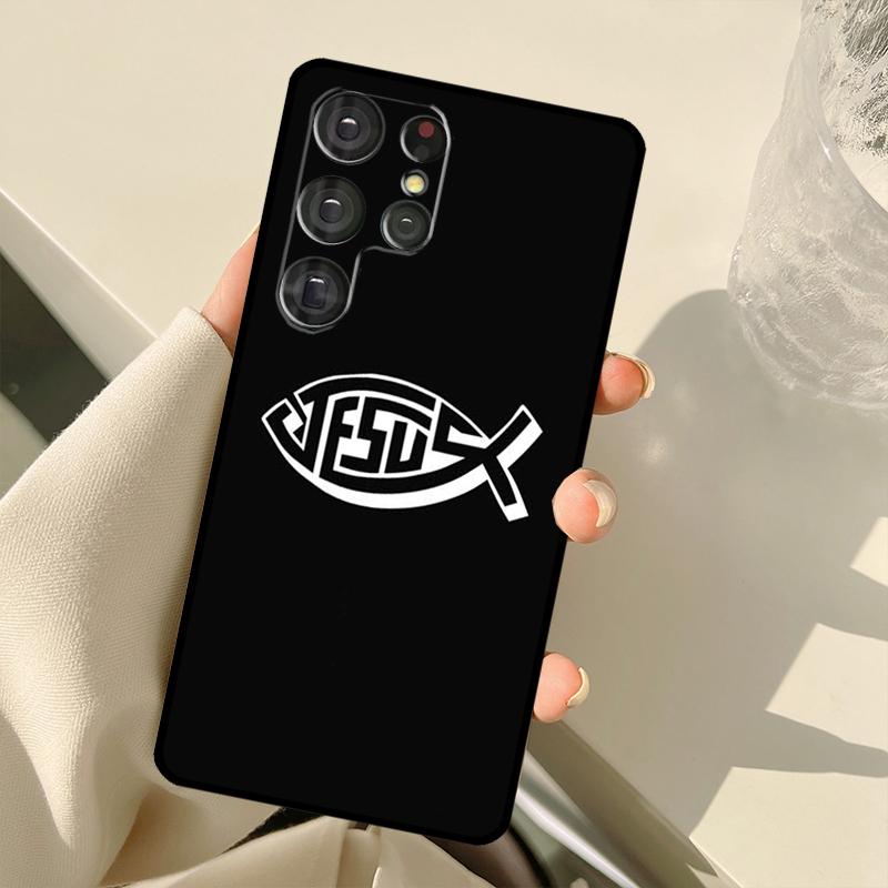Fish Symbol Jesus Christ Christian Case For Samsung Galaxy S22 Ultra S21 S20 S24 S25 Ultra S9 S10 Plus S23 FE S25 FE Back Cover
